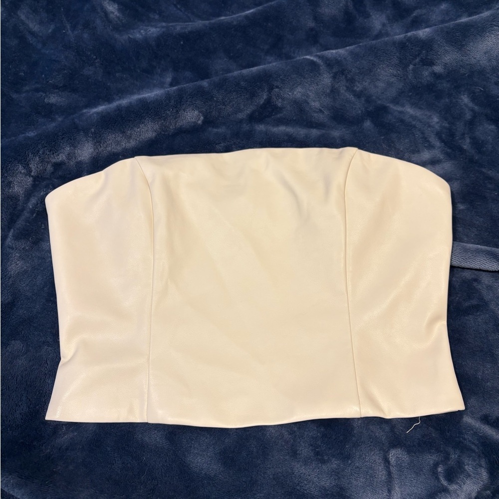 Hazel Boutique Cream Strapless Tube Top